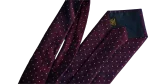 Ermenegildo Zegna Burgundy White-Dot Necktie - Image 6
