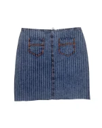 Y2K Striped Denim Graphic Skirt w/ front pockets - Image 5