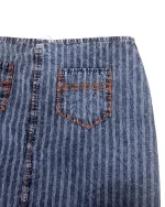 Y2K Striped Denim Graphic Skirt w/ front pockets - Image 8