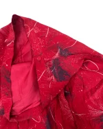 Red Pleated Satin-Lined Skirt - Image 2