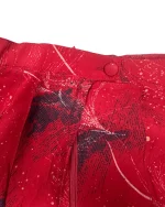 Red Pleated Satin-Lined Skirt - Image 3