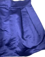 Pleated Satin Mini Skirt with Tulle Layers - Image 2