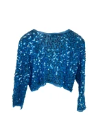 Y2K Electric Blue Sequin Cardigan - Image 2