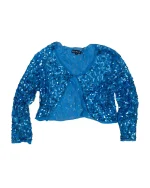 Y2K Electric Blue Sequin Cardigan - Image 5