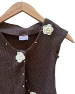 Mini Magic Single Button Embroidered Top - Image 2