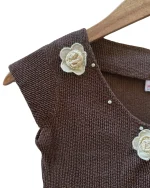 Mini Magic Single Button Embroidered Top - Image 6