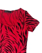 Y2K Tiger Print Scoop Neck Fitted Top - Image 3