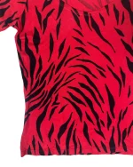 Y2K Tiger Print Scoop Neck Fitted Top - Image 4