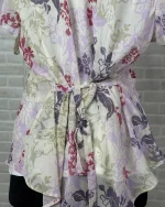 Y2K Pastel Floral Tie-Back Blouse - Image 5