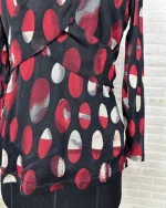 2000s Abstract Print Wrap-Style Fitted Top - Image 3