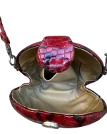 Snake Print Round Statement Bag - Image 5
