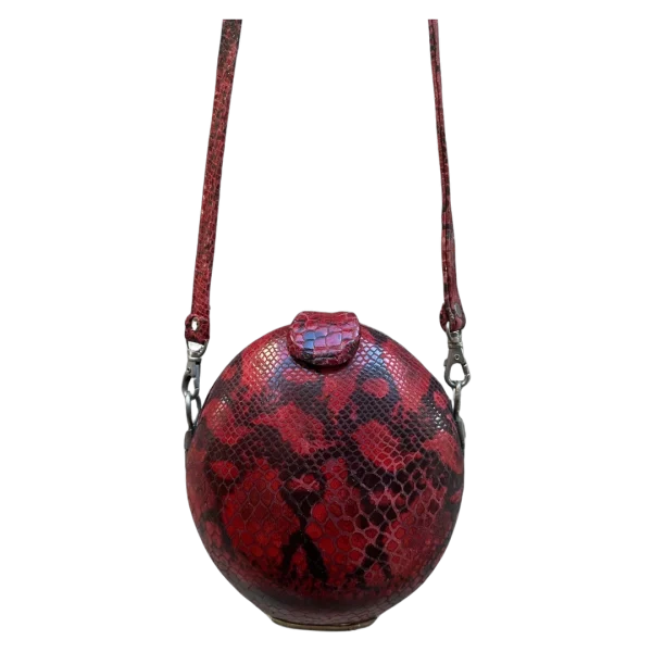 Snake Print Round Statement Bag