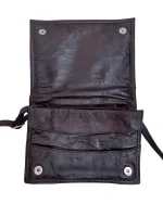 Embossed Egyptian Motif Burgundy Genuine Leather Crossbody Bag - Image 5