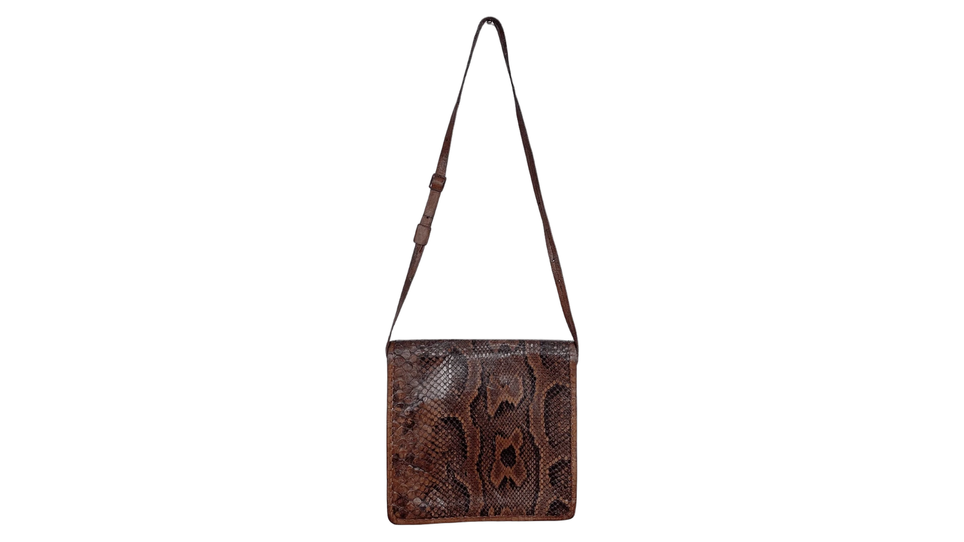 FNK328 Genuine Snake Skin Flap Bag - Image 1