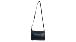 Genuine Leather Embossed Egyptian Motif Black Crossbody Bag