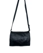 Genuine Leather Embossed Egyptian Motif Black Crossbody Bag - Image 5
