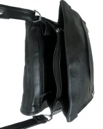 Genuine Leather Embossed Egyptian Motif Black Crossbody Bag - Image 7