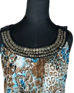 Y2K Dresbarn Animal Print Tank Top with Studded Collar - Image 2