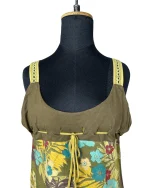Y2K Floral Babydoll Top with Tie-Front - Image 2