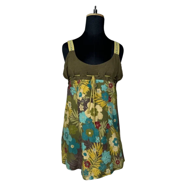 Y2K Floral Babydoll Top with Tie-Front