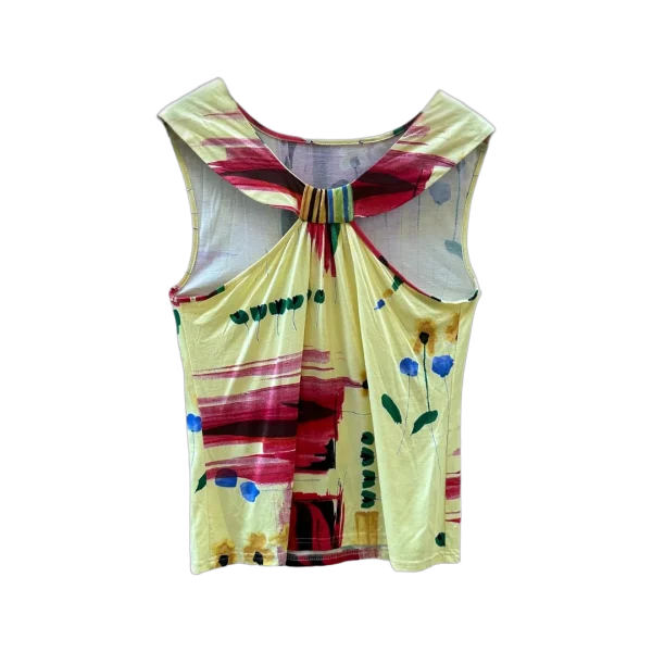 Y2K Floral Gathered-Back Tank