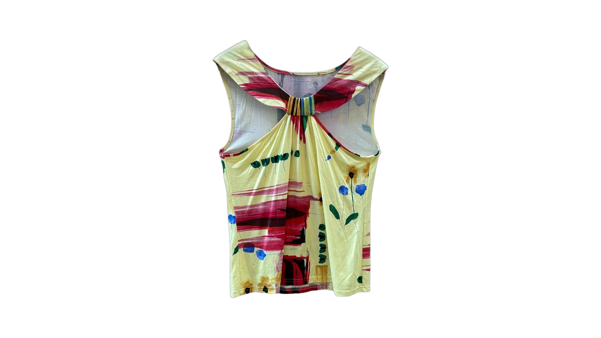 FNK335 Y2K Floral Gathered-Back Tank - Image 1