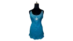Y2K Glamorosa Embroidered Top with Tie-Back & Ruffled Hem