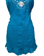 Y2K Glamorosa Embroidered Top with Tie-Back & Ruffled Hem - Image 3