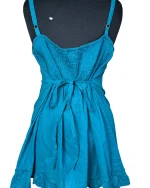 Y2K Glamorosa Embroidered Top with Tie-Back & Ruffled Hem - Image 6