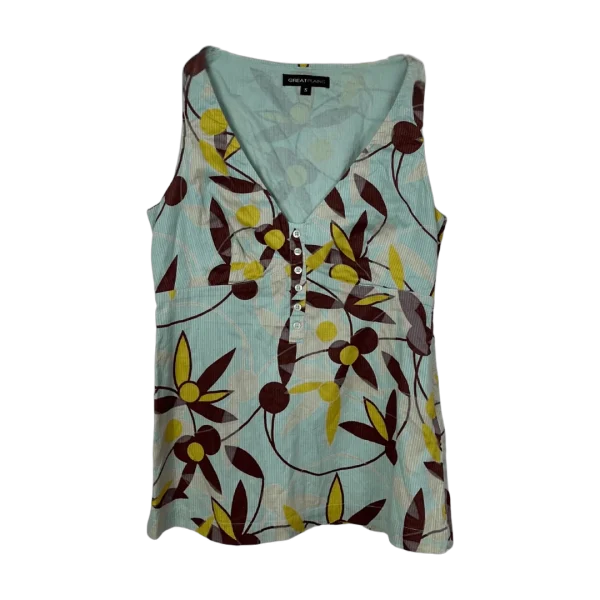 Y2K Great Plains Floral Teal Tank Top