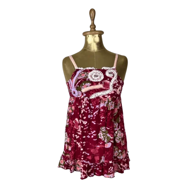 Y2K Patchwork Sequin Floral Cami