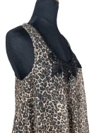 Y2K River Island Assymetrical Leopard Tank Top with Lace Trim - Image 3