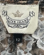 Y2K River Island Assymetrical Leopard Tank Top with Lace Trim - Image 6