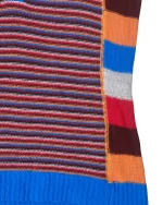 Y2K XSIDE Button-Front Mixed Stripe Knit Top - Image 2