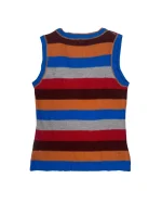 Y2K XSIDE Button-Front Mixed Stripe Knit Top - Image 6