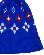 Floral Pattern Beanie with Pom-Pom - Image 2
