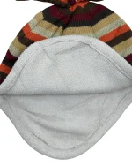 Multicolored Striped Fleece lined Jester Beanie - Image 3