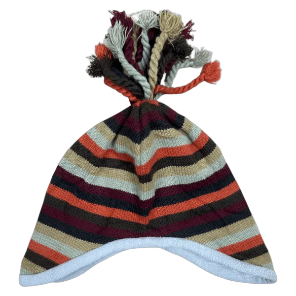Multicolored Striped Fleece lined Jester Beanie