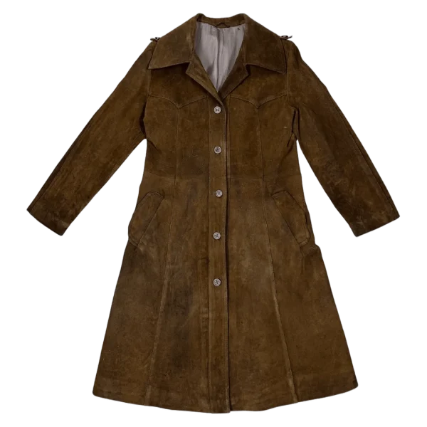 70s "Western Grunge" Distressed Suede Leather Women's Coat