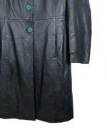Lapel Genuine Leather Coat - Image 4