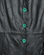Lapel Genuine Leather Coat - Image 5
