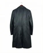Lapel Genuine Leather Coat - Image 8