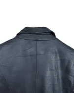 Lapel Genuine Leather Coat - Image 9