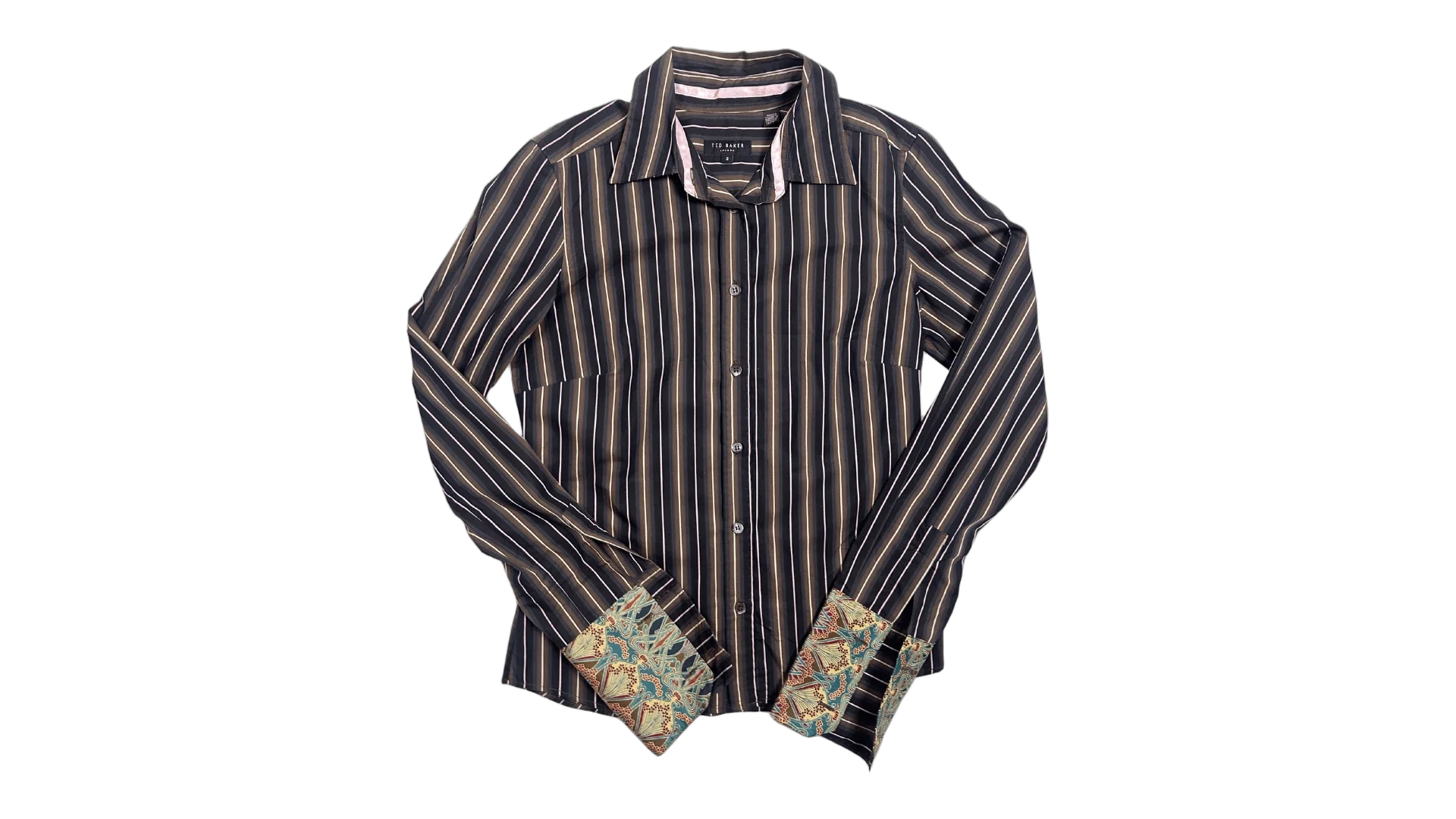 FNK368 Ted Baker Long Sleeve Women's Striped Shirt - Image 1
