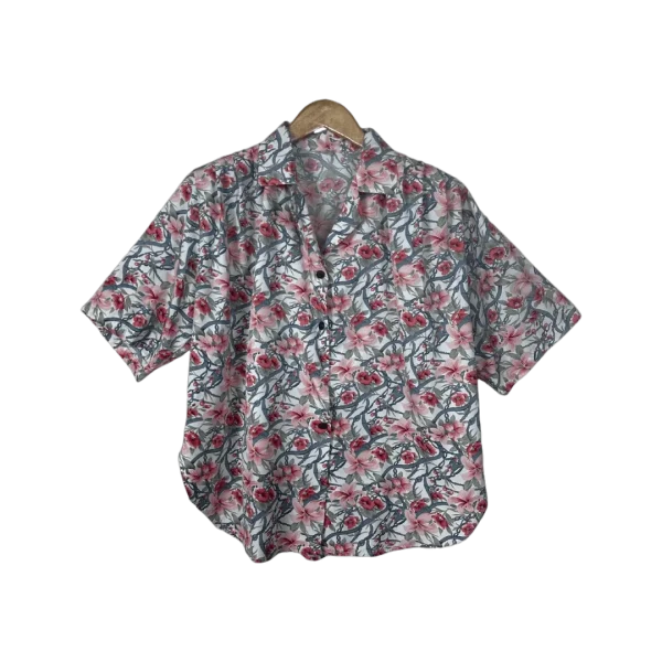 Floral Women's Shirt w/ Shoulder Pads
