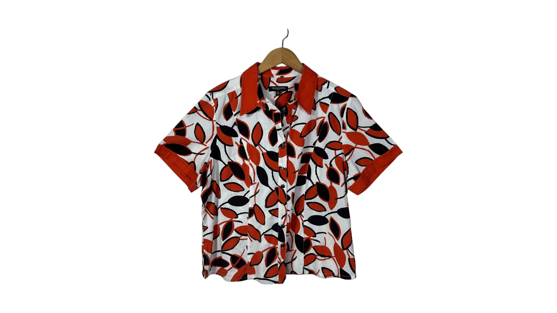 FNK378 Leaf Pattern Women's Shirt - Image 1