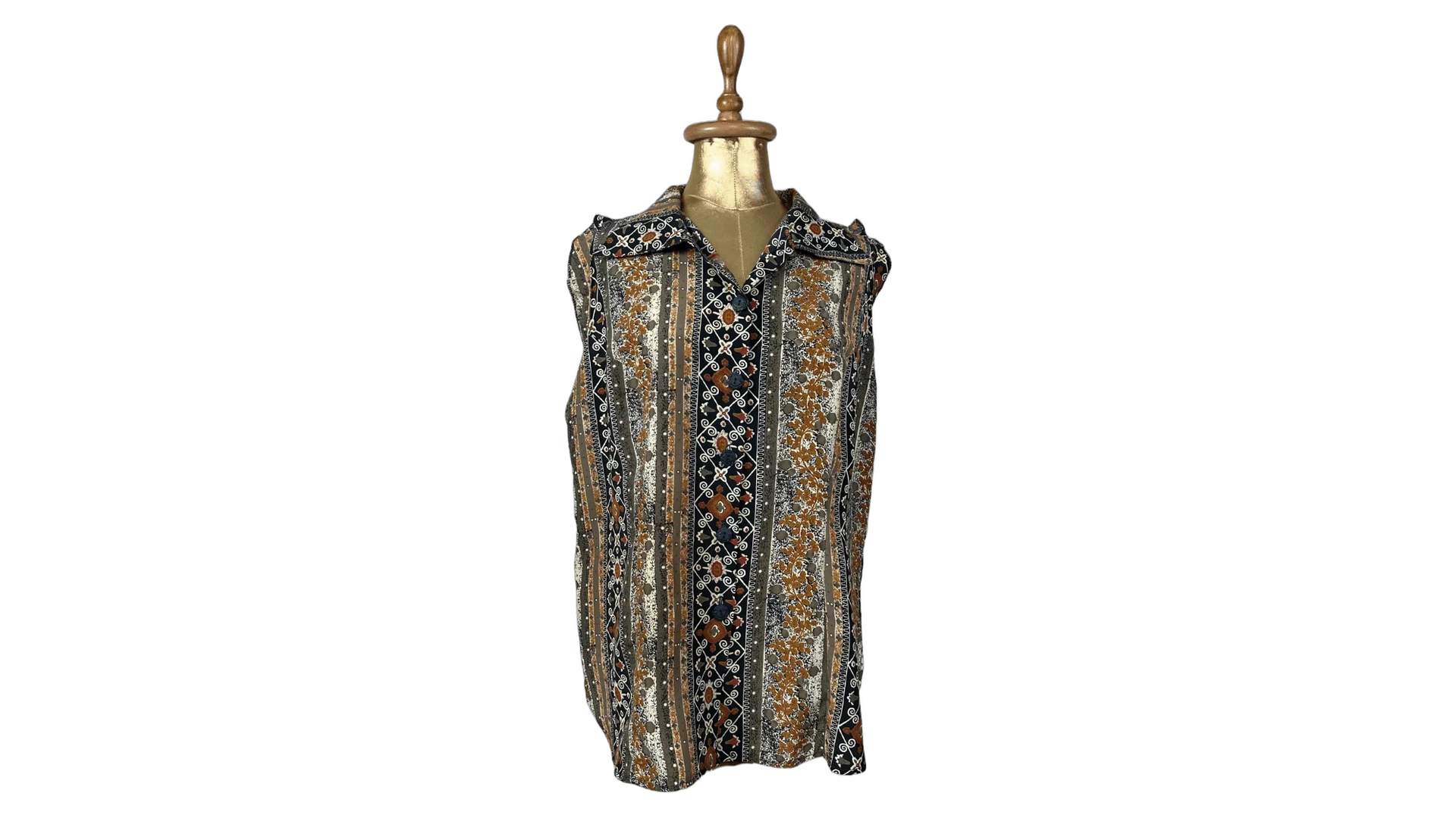 FNK380 Patterned Sleeveless Shirt - Image 1