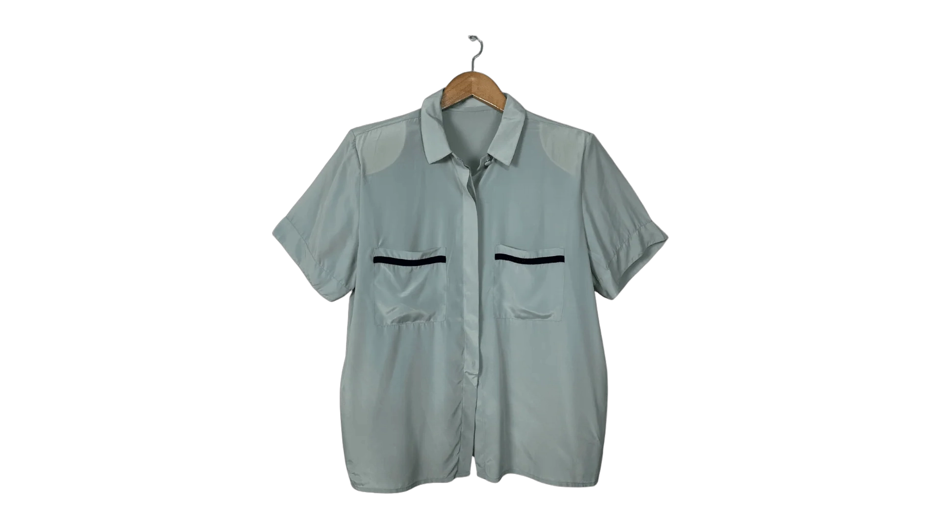 FNK381 Sage Green Pure Silk Shirt - Image 1
