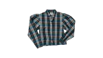 Verna Spence Plaid Puff Sleeve Cropped Fit Shirt