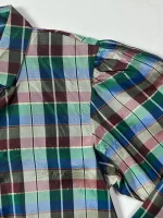 Verna Spence Plaid Puff Sleeve Cropped Fit Shirt - Image 2